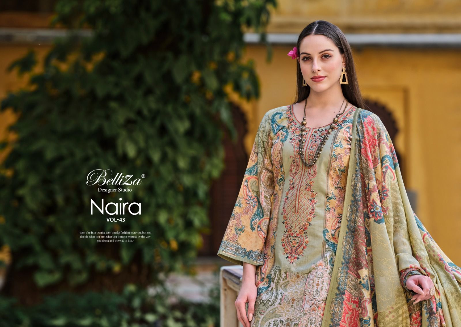 Belliza Designer Studio Naira Vol 43 Cotton With EMbroidery Work Salwar Suit Partywear Suits For Women