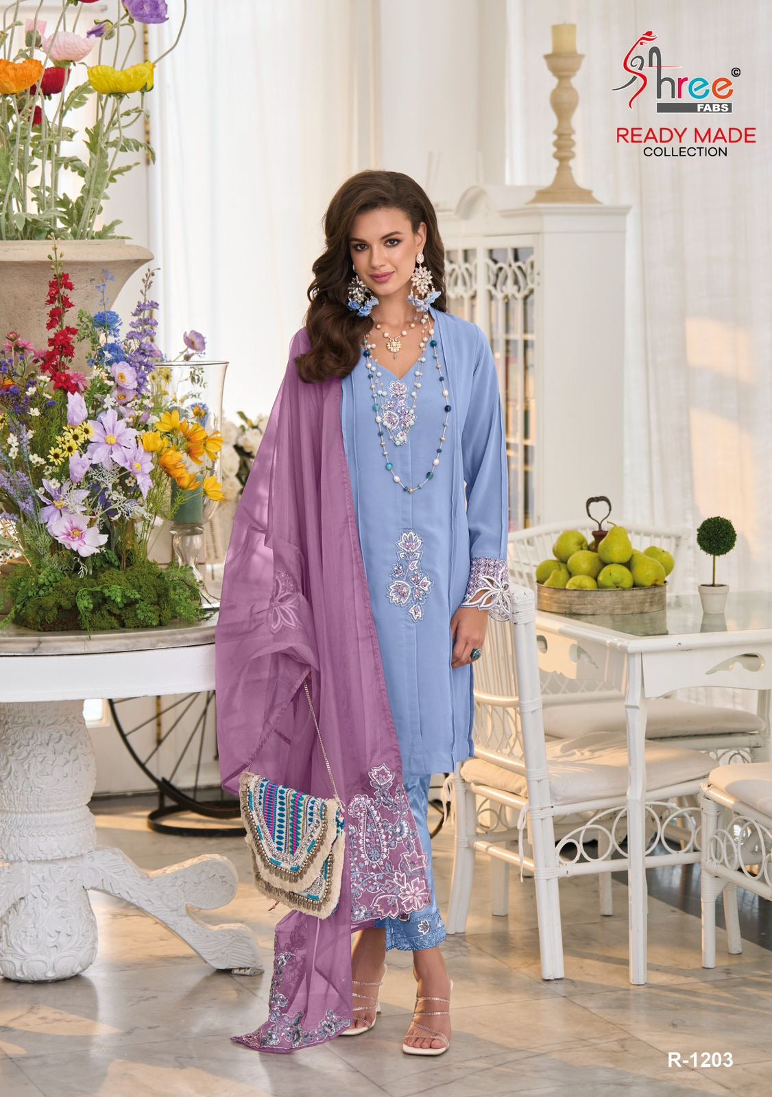 Shree Fabs R 1203 Fox Georgette With Khatli Work Readymade Pakistani Suits Wholesaler In Surat