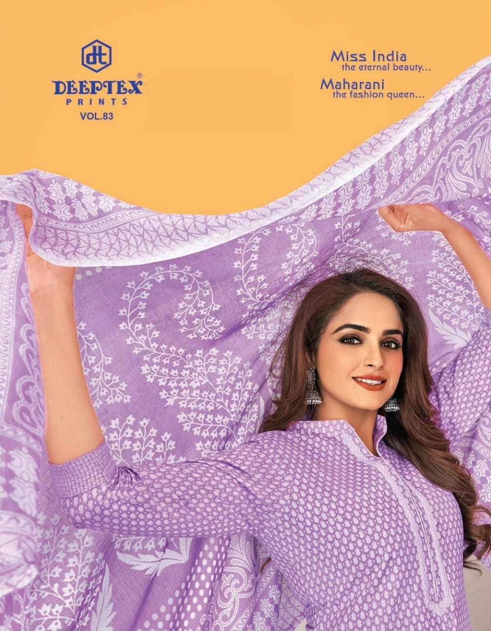 Deeptex prints miss India vol 83 pure cotton Printed dress material wholesale supplier in jetpur