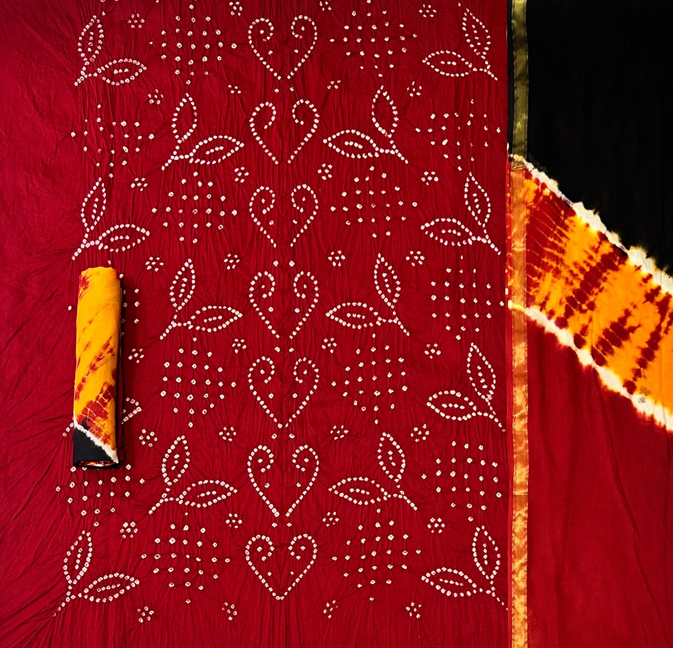 Jilani Textile Bandhani Vol 7 Satin Cotton Bandhani Dress Material manufacturer in jetpur - jilaniwholesalesuit