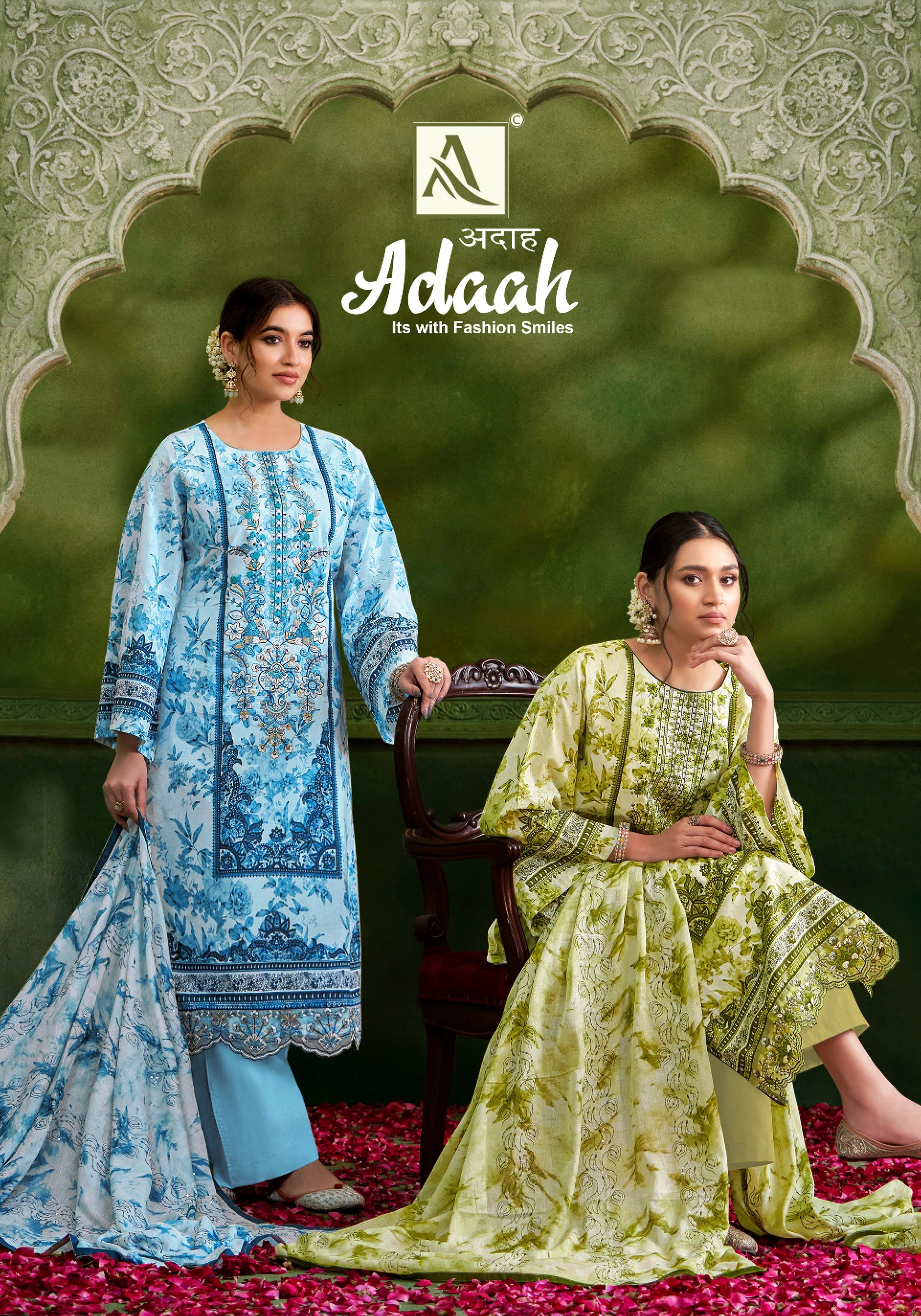 Alok Suit Adaah Cambric Cotton Digital Print With Embroidery Work Salwar Suits Latest Collection - jilaniwholesalesuit