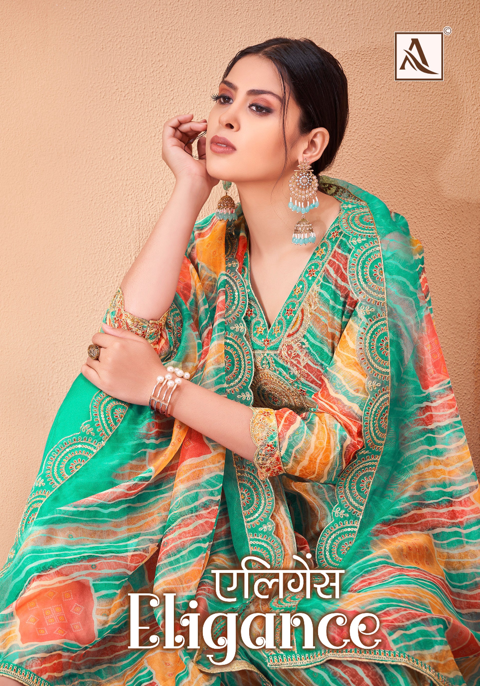 Alok Suit Eligance Organza Digital Print With Embroidery Work Salwar Suits Wholesale Supplier - jilaniwholesalesuit