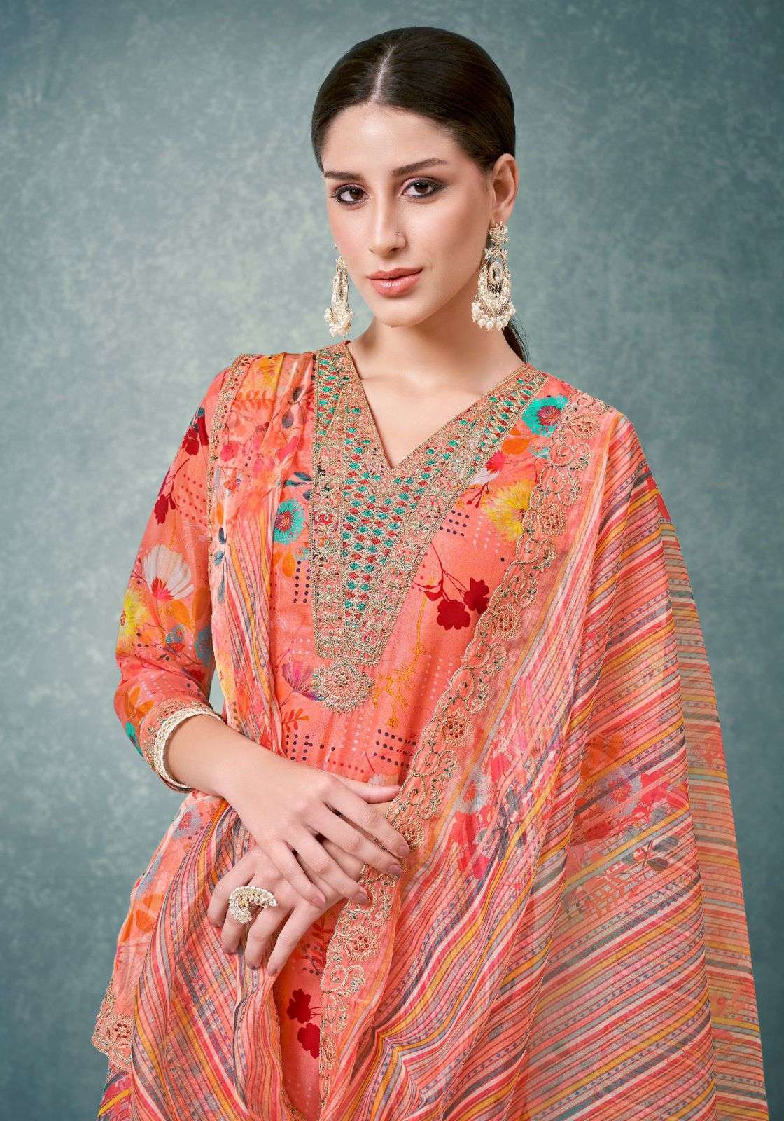 Alok Suit Evergreen Organza With Embroidery Work Salwar Kameez Latest Collection