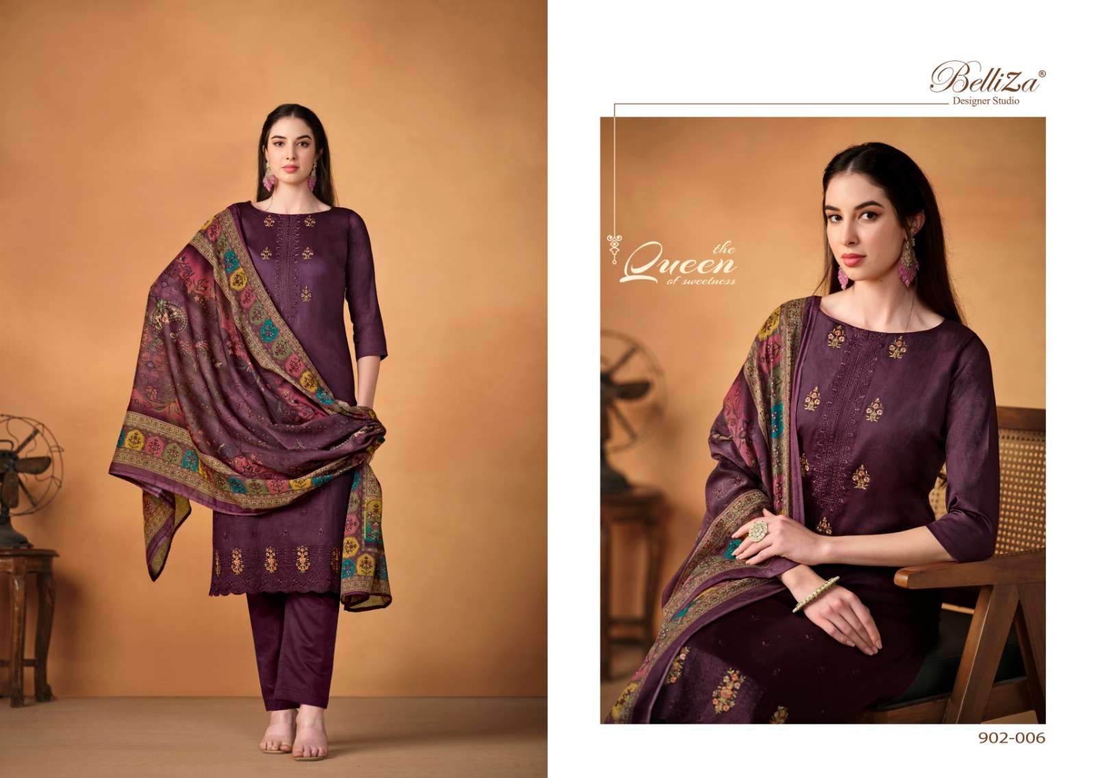 Belliza Designer Studio Jashn E Ishq Vol 5 Jam Cotton With Embroidery Work Salwar Kameez Supplier In Surat