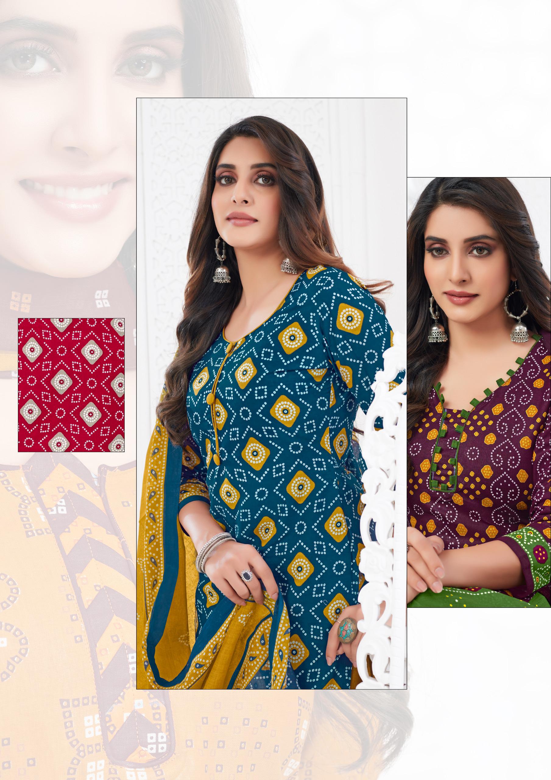 Madhav Fashion Bandhani Special Vol 2 Cotton Printed Dress Material Wholesale Supplier In Jetpur