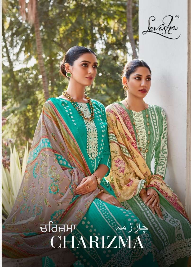 Levisha Charizma Lawn Cotton Printed With Embroidery Work Salwar Suits Wholesale Supplier For Women