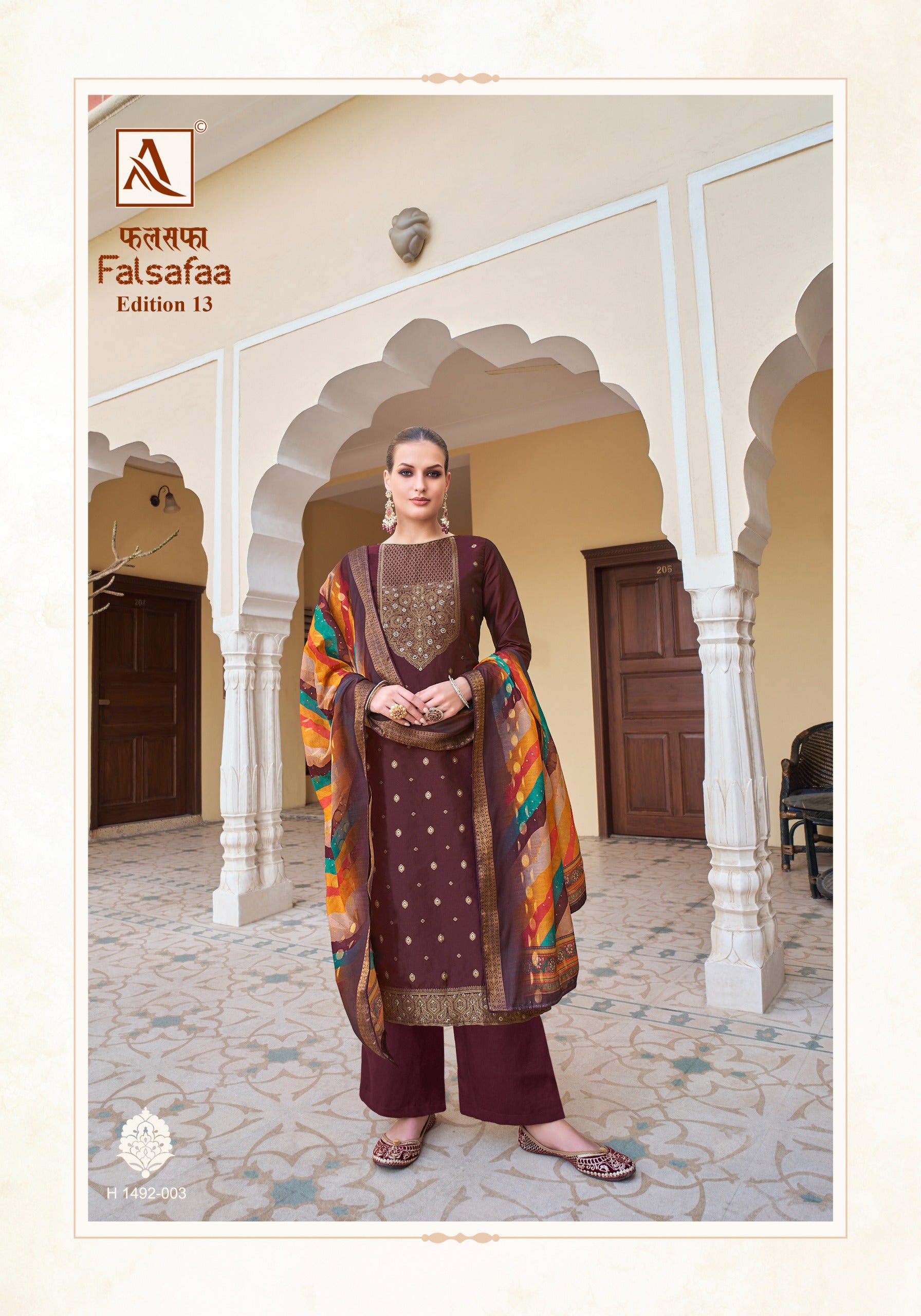 Alok Suit Falsafaa Vol 13 Dola Jacquard With Embroidery Work Salwar Suit Latest Suit Design
