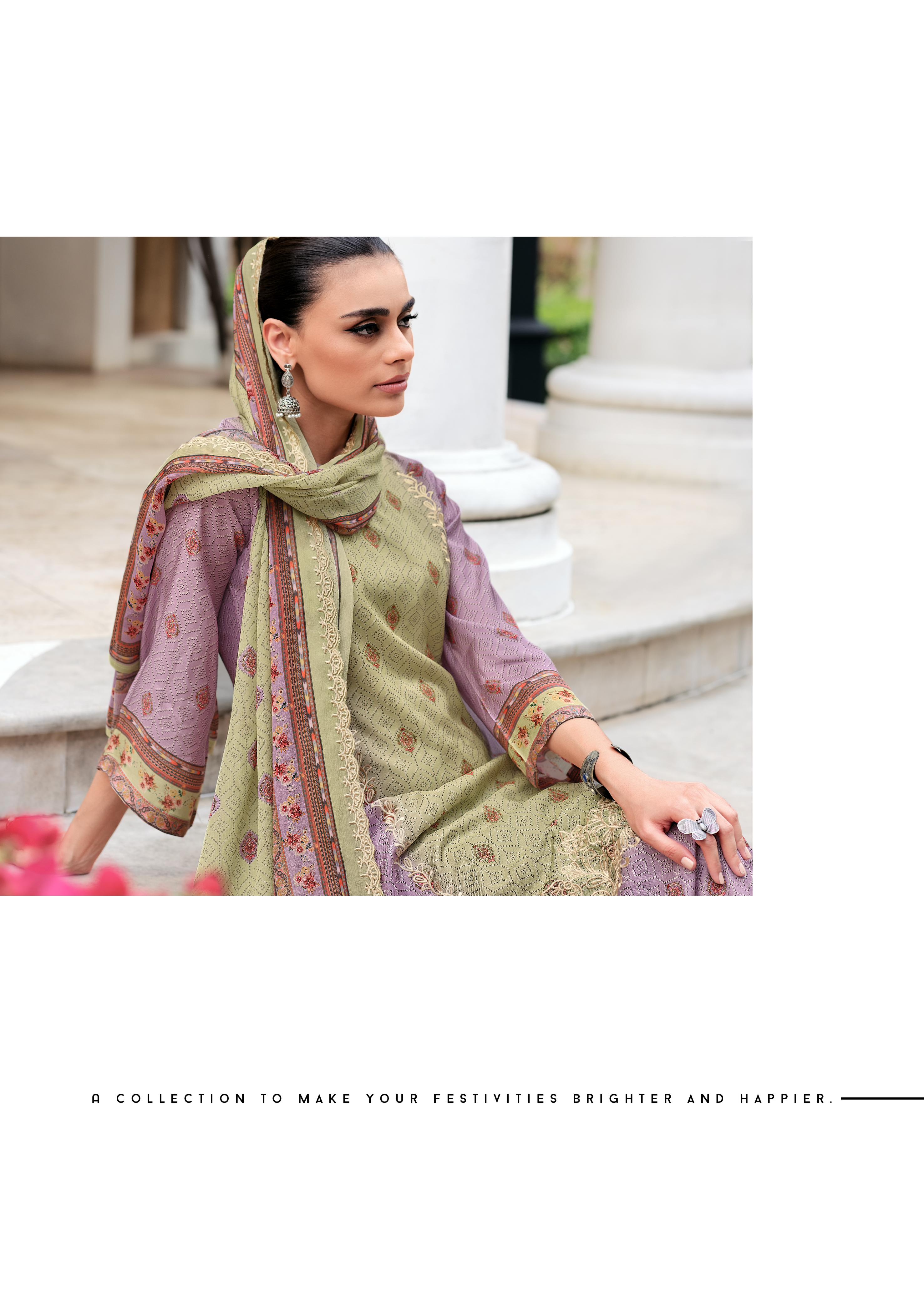 Gull Jee Israt Viscose Muslin Digital Print Embroidery Work Salwar Suit Latest Eid Collection 2024