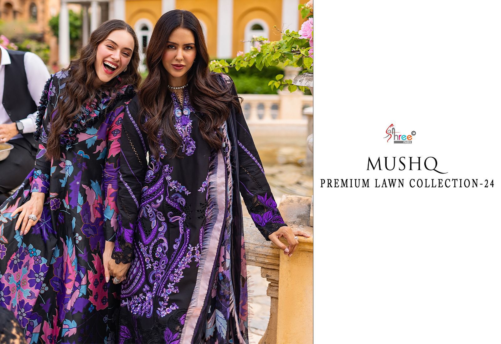 Shree Fabs Mushq Premium Lawn Collection 24 Lawn Cotton With Embroidery Work Salwar Suits Supplier