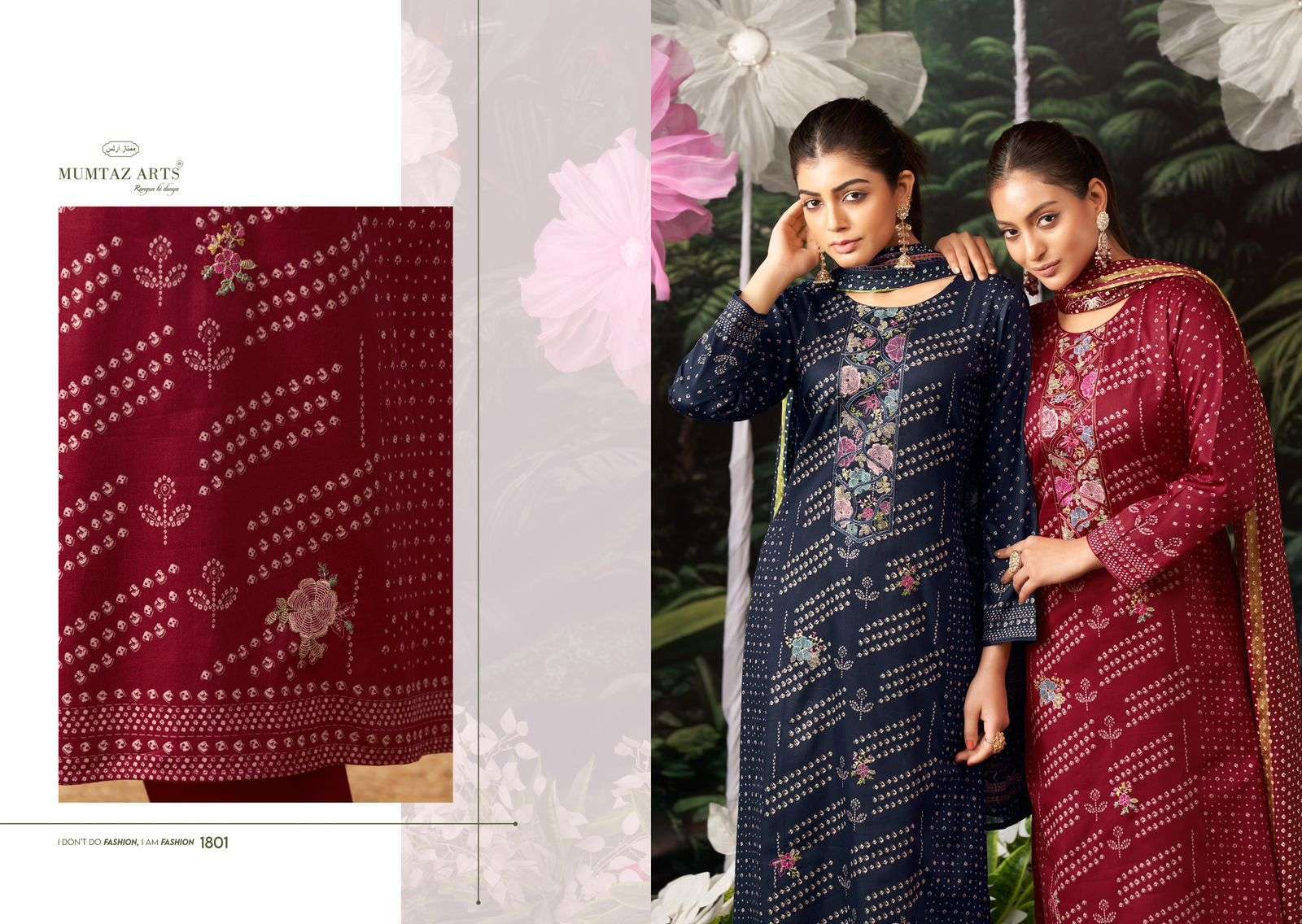 Mumtaz Arts Aanchal Jam Satin Cotton With Embroidery Work Salwar Suits Latestt Collecttion