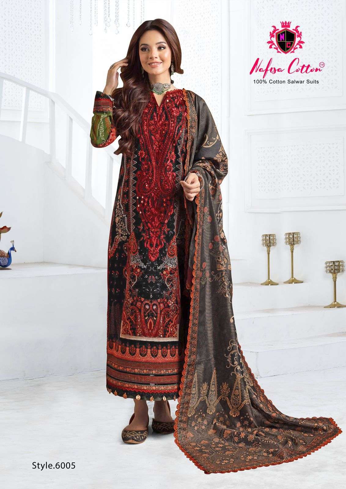 Nafisa Cotton Safina Vol 6 Low Range Karachi Print Dress Material Wholesaler