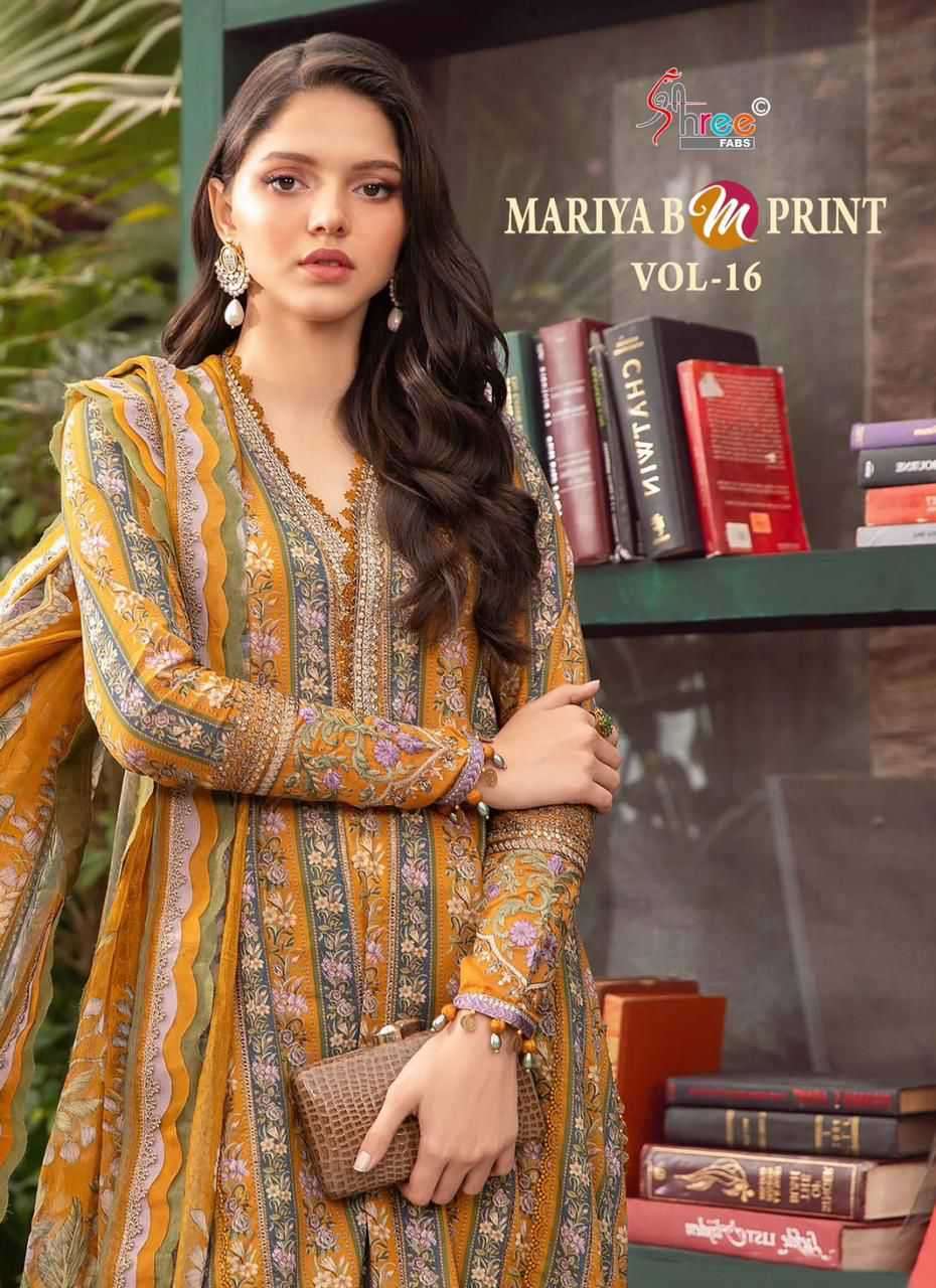 Shree Fabs Mariya B M Print Vol 16 Cotton Pakistani Salwar Suits At Wholesale Rate