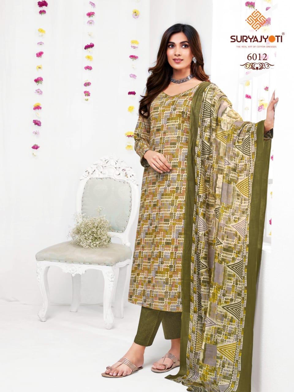 Suryajyoti trendy cotton vol 60 cotton printed dress material wholesale supplier
