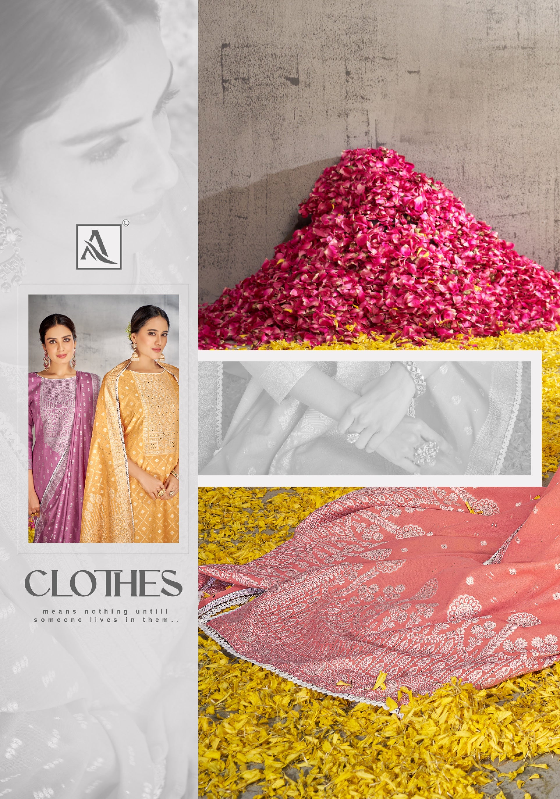 Alok Suit Summer Signature Cotton Jacquard With Handwork Salwar Suits Wholesale Supplier