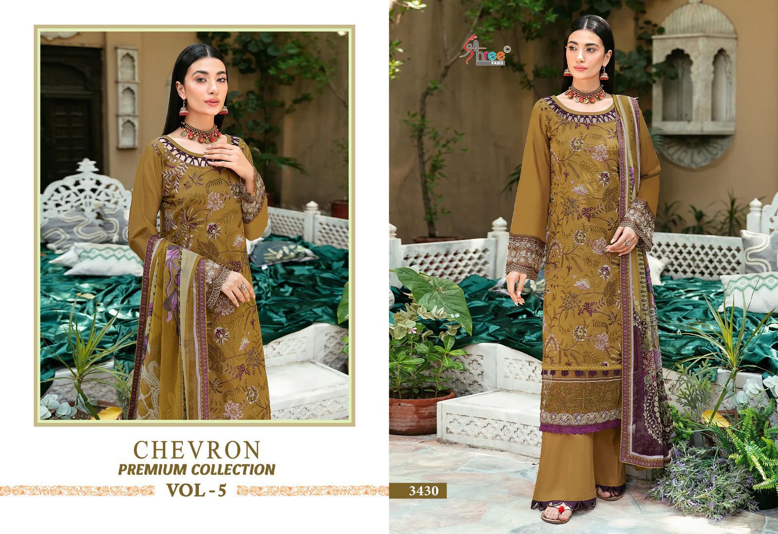 Shree Fabs Chevron Premium Collection Vol 5 Rayon With Embroidery Work Salwar Suits Supplier In Surat