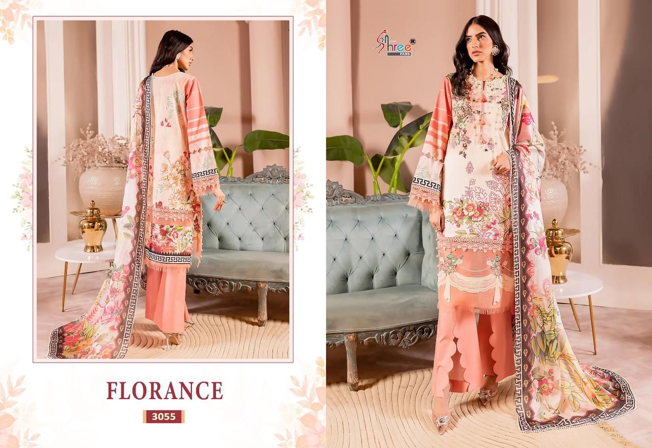Shree Fabs Florance Cotton With Embroidery Work Pakistani Suits Wholesale Supplier In Jetpur
