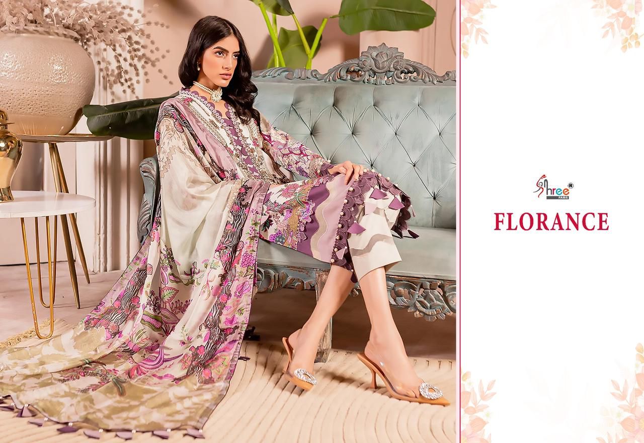Shree Fabs Florance Cotton With Embroidery Work Pakistani Suits Wholesale Supplier In Jetpur