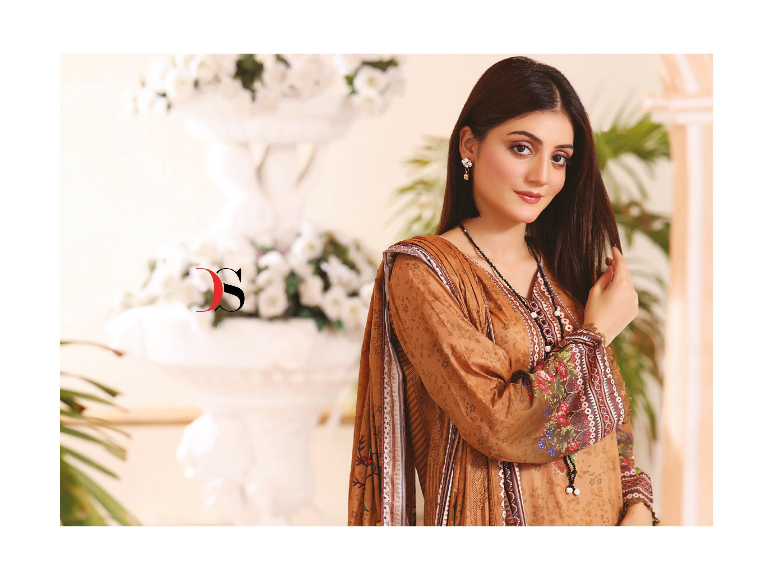 Deepsy Suits Firdous Lawn 24 Cotton With Embroidery Work Pakistani Dress Material At Wholesale Rate
