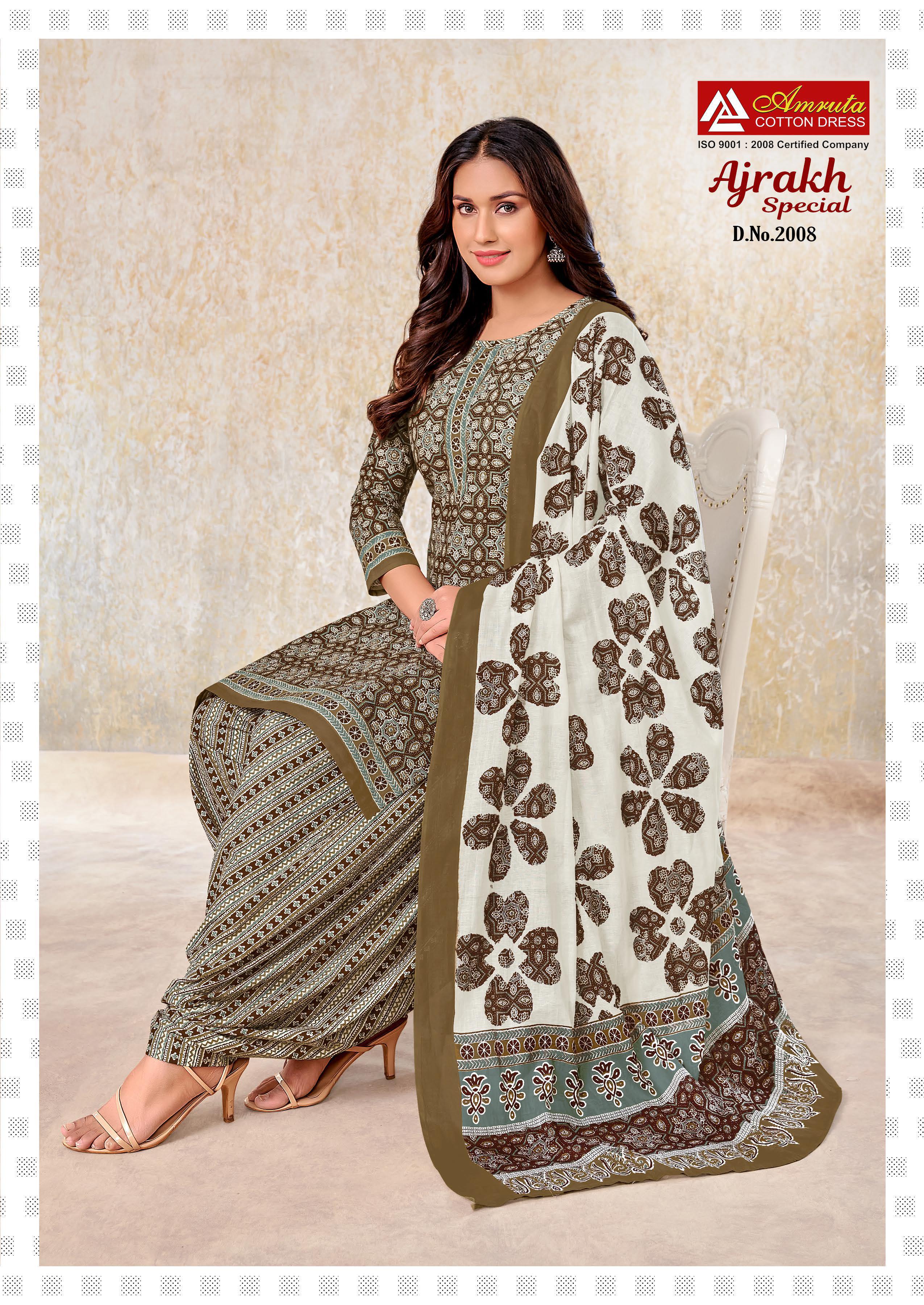 Amruta Cotton Dress Ajrakh Special Vol 2 Cotton Dress Material Wholesale Supplier Jetpur