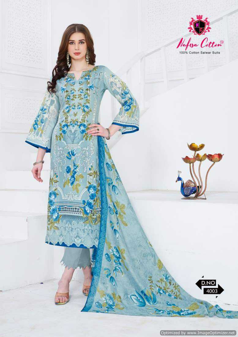 Nafisa Cotton Andaaz Vol 4 Soft Cotton Karachi Print Low Range Dress Material At Wholesale Rate
