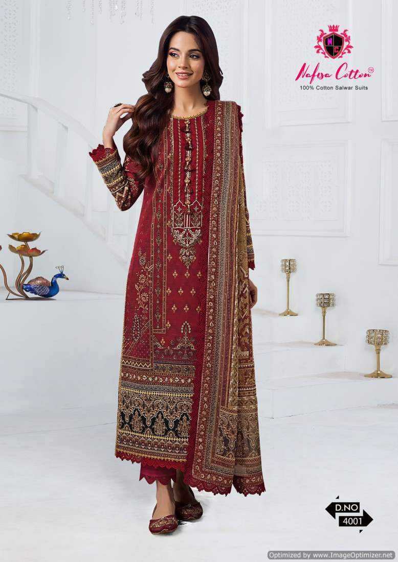 Nafisa Cotton Andaaz Vol 4 Soft Cotton Karachi Print Low Range Dress Material At Wholesale Rate