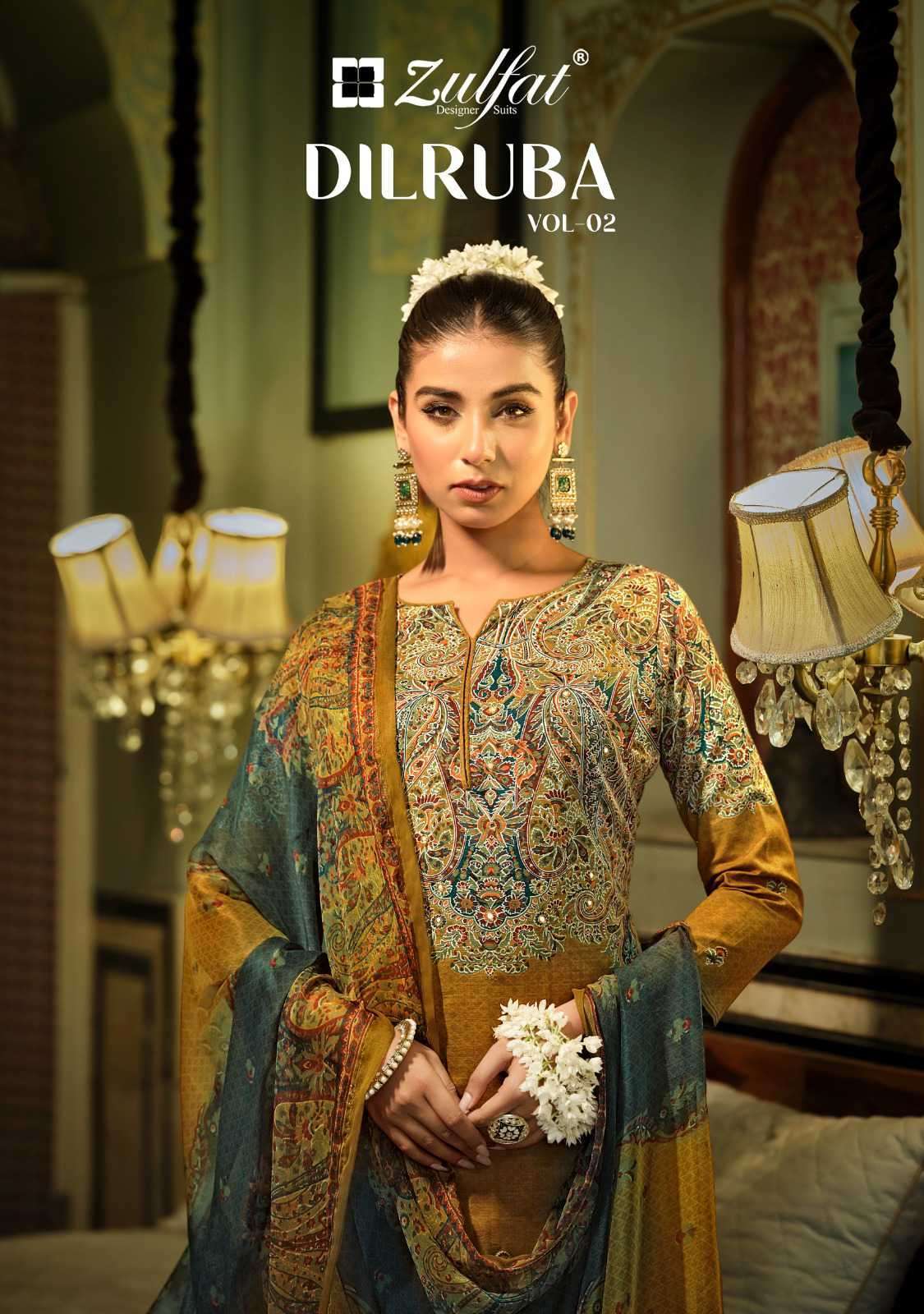 Zulfat Designer Suits Dilruba Vol 2 Cotton With Embroidery Work Ethenic Wear Salwar Suits At Wholesale Price