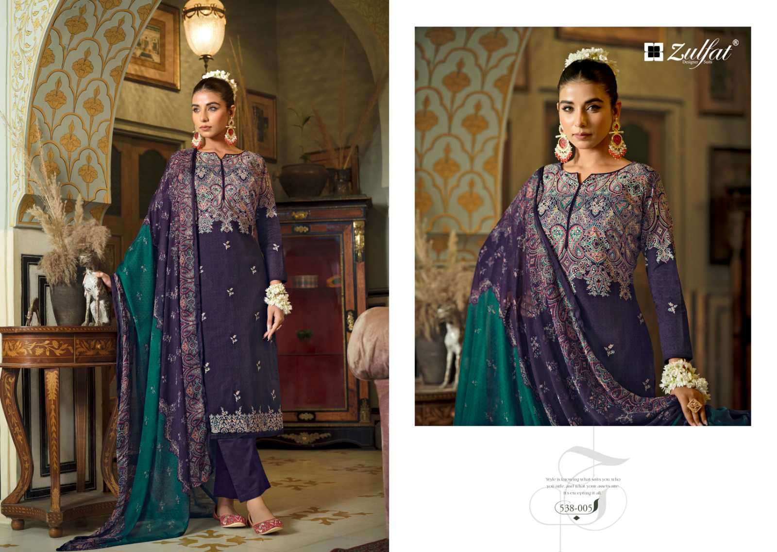 Zulfat Designer Suits Dilruba Vol 2 Cotton With Embroidery Work Ethenic Wear Salwar Suits At Wholesale Price