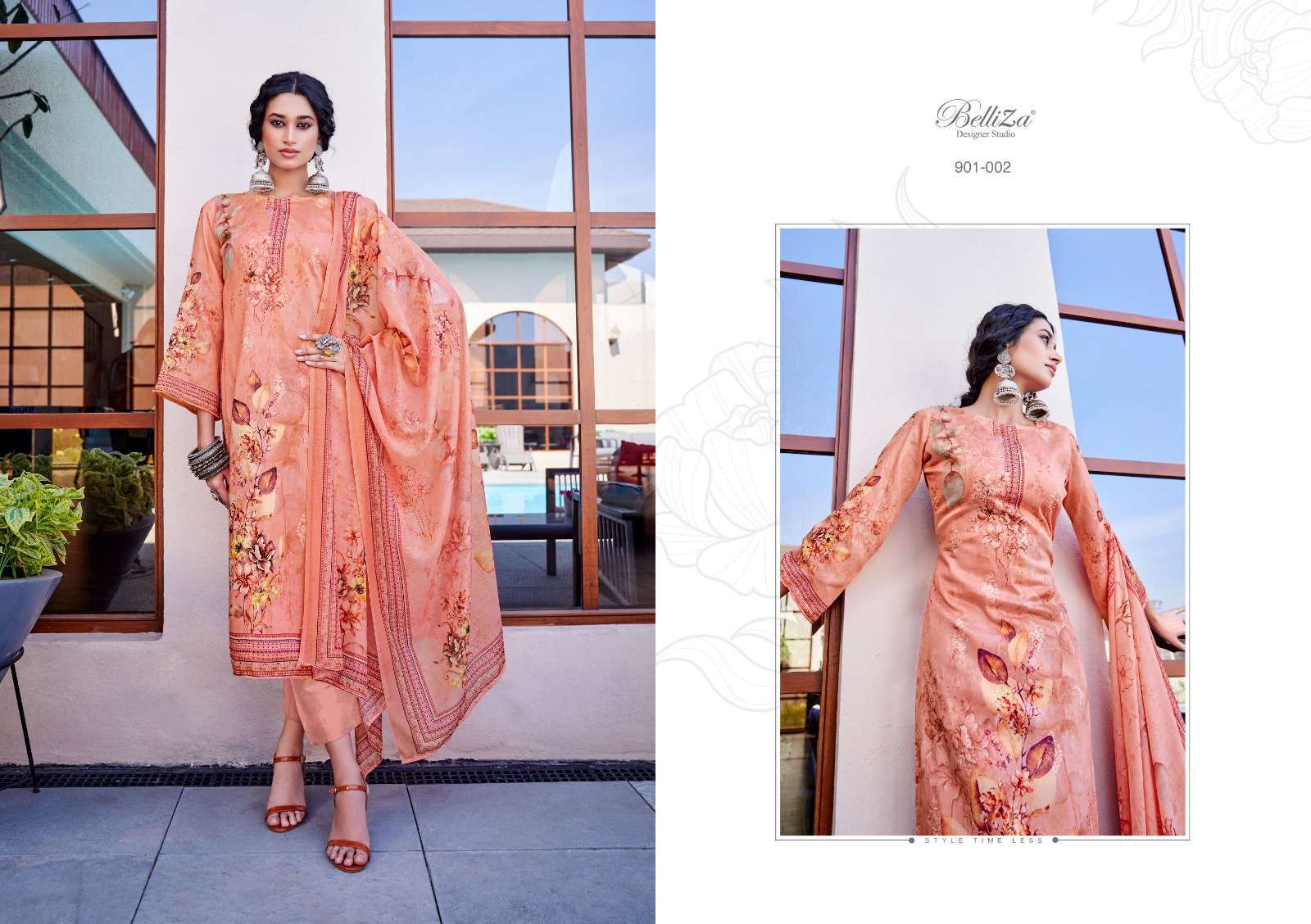 Belliza Designer Studio Naazia Jam Cotton With Embroidery Work Summer Special Suits Collection At Best Price