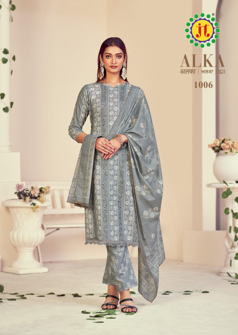 JT Texile Alka Lawn Cotton Dress Material Supplier In Jetpur - jilaniwholesalesuit