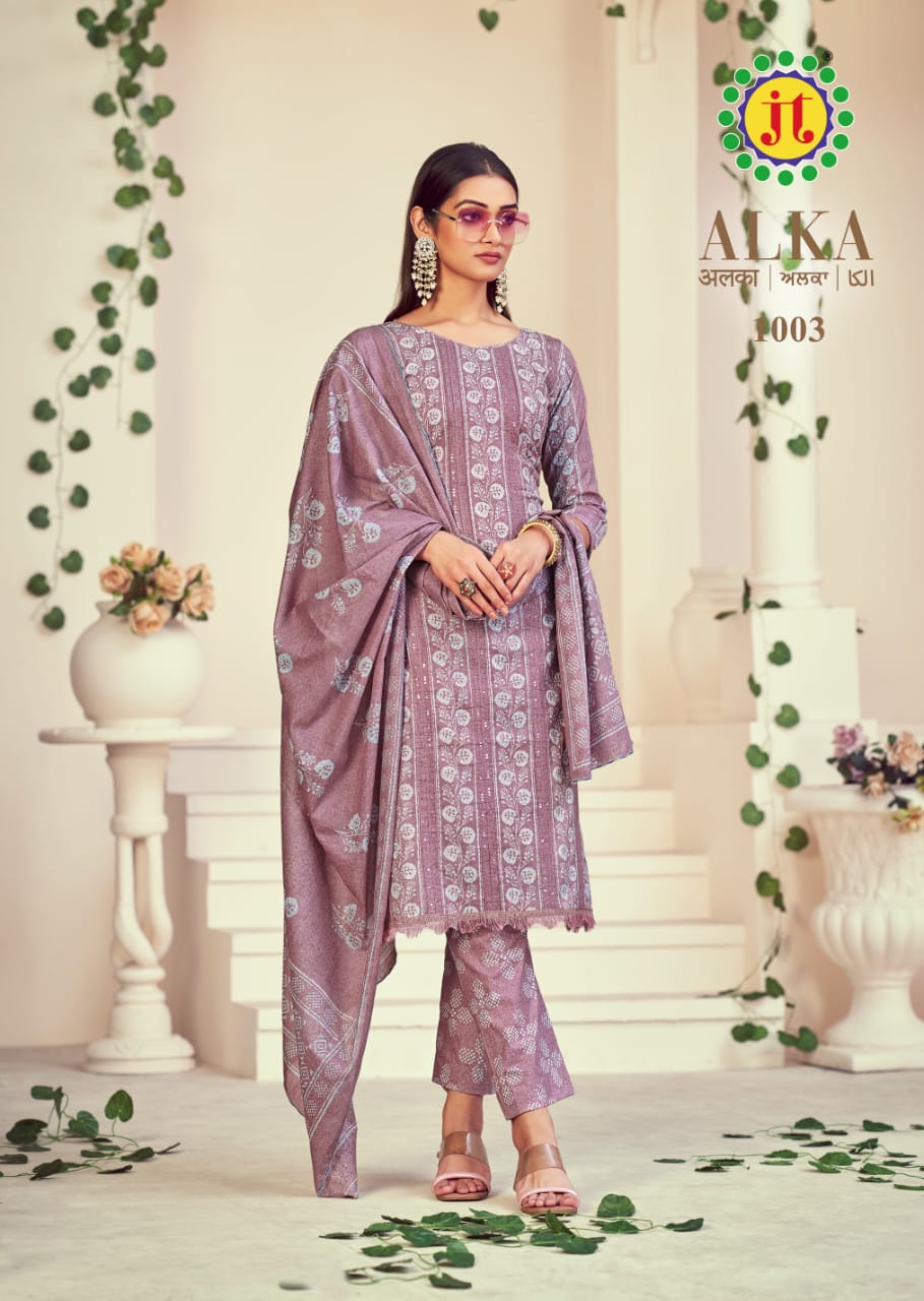 JT Texile Alka Lawn Cotton Dress Material Supplier In Jetpur - jilaniwholesalesuit