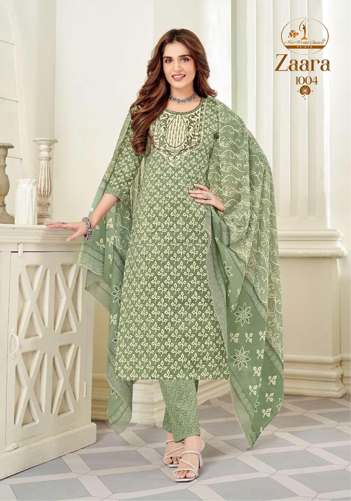 Miss World Choice Zaara Vol 1 Slub Cotton With Embroidery Work Salwar Suits At Wholesale Rate