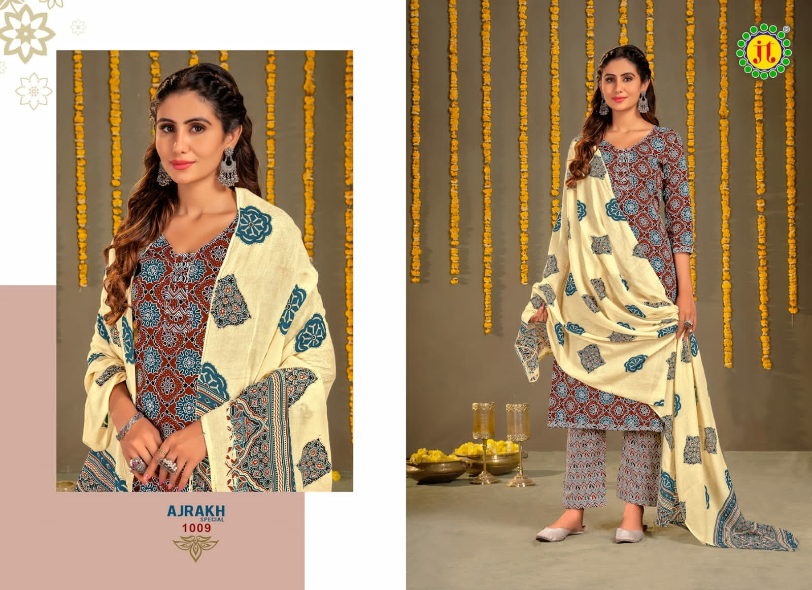 Ajrakh Handprinted Jaipur Cotton Dress Materials – Sharvari's