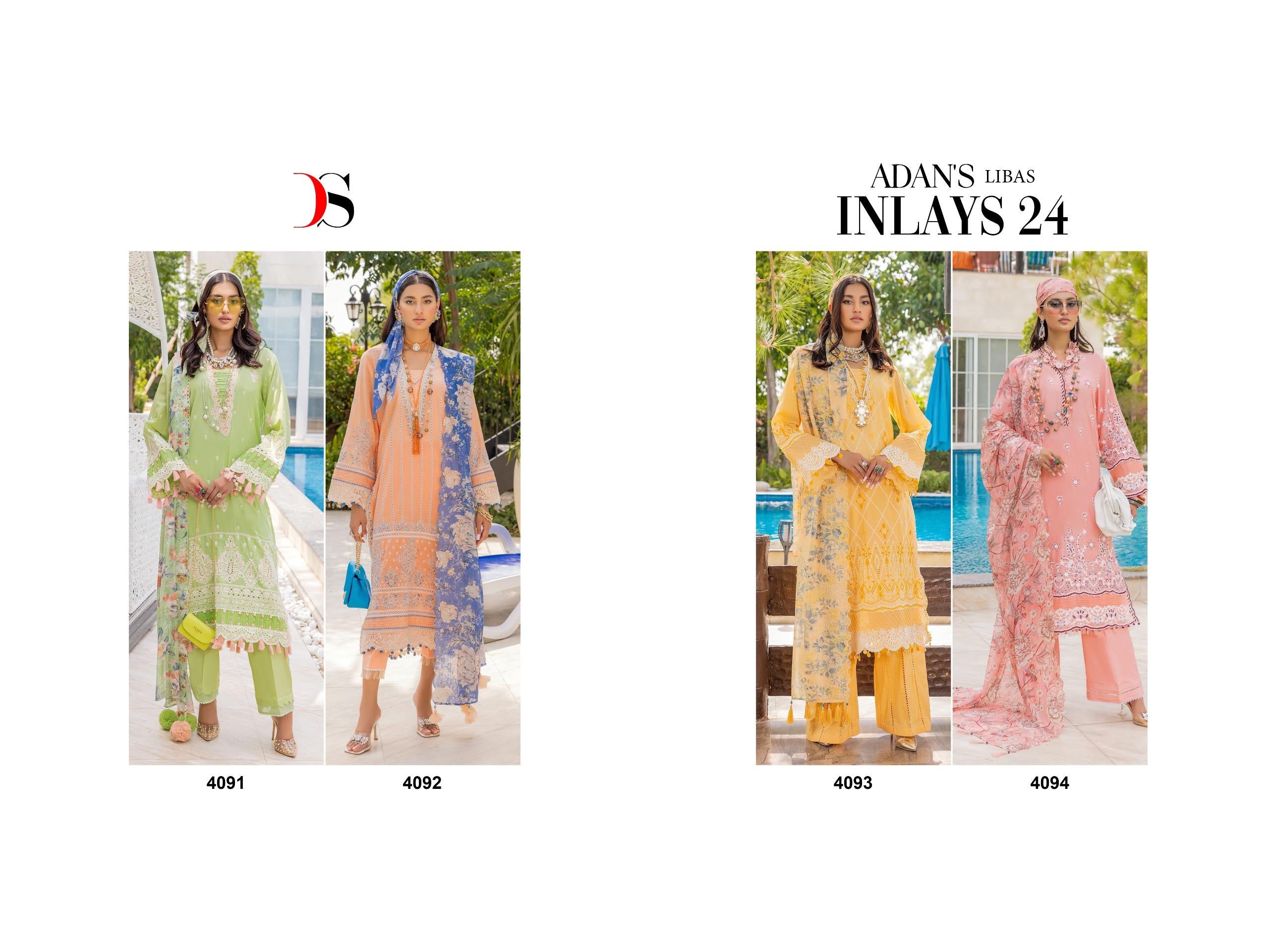 Deepsy Suits Adan’a Libas Inylays 24 Cotton With Embroidery Work Pakistani Suits Wholesale Supplier In Surat