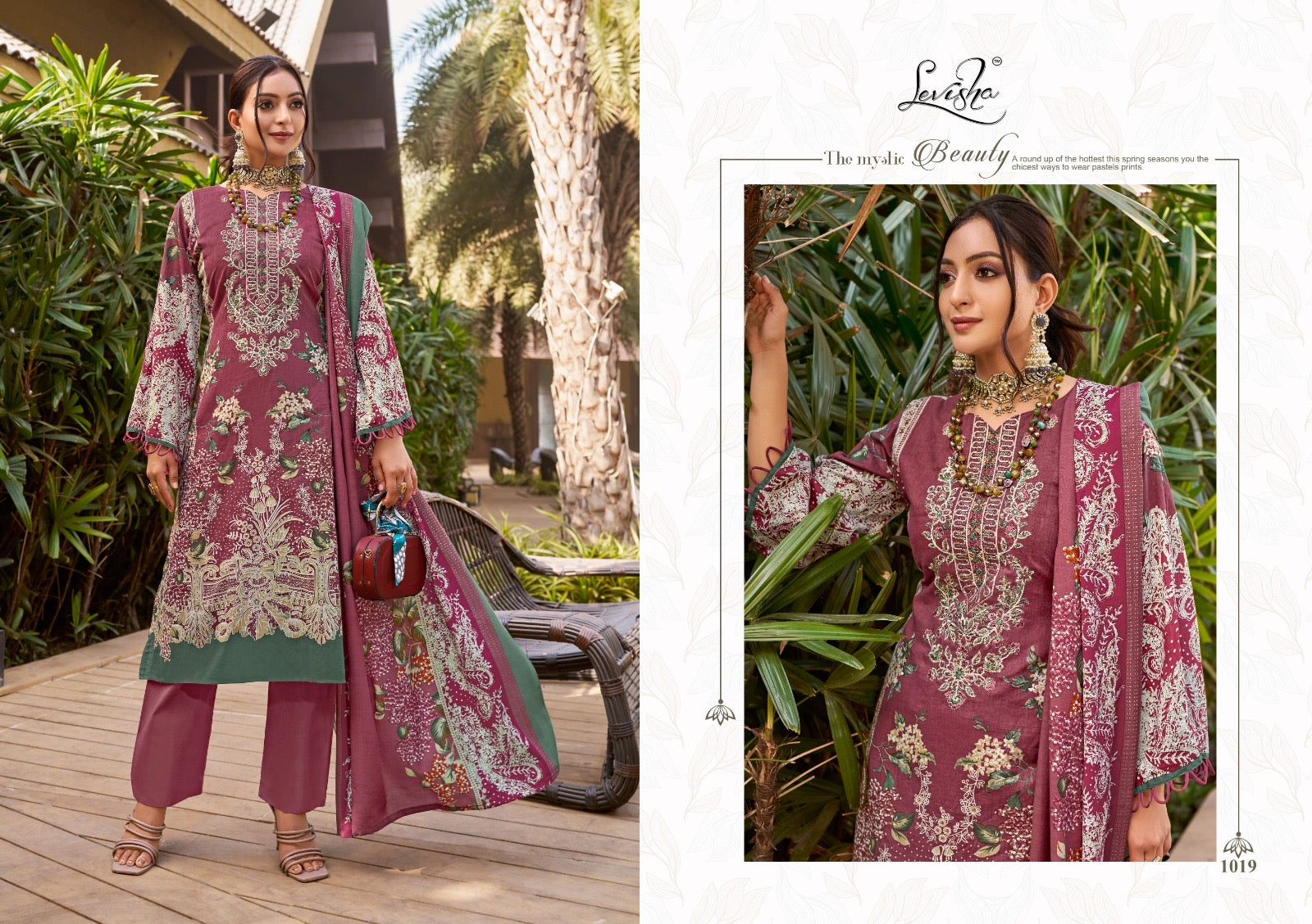 Levisha naira NX cambric cotton with embroidery work Pakistani dresses at wholesale price