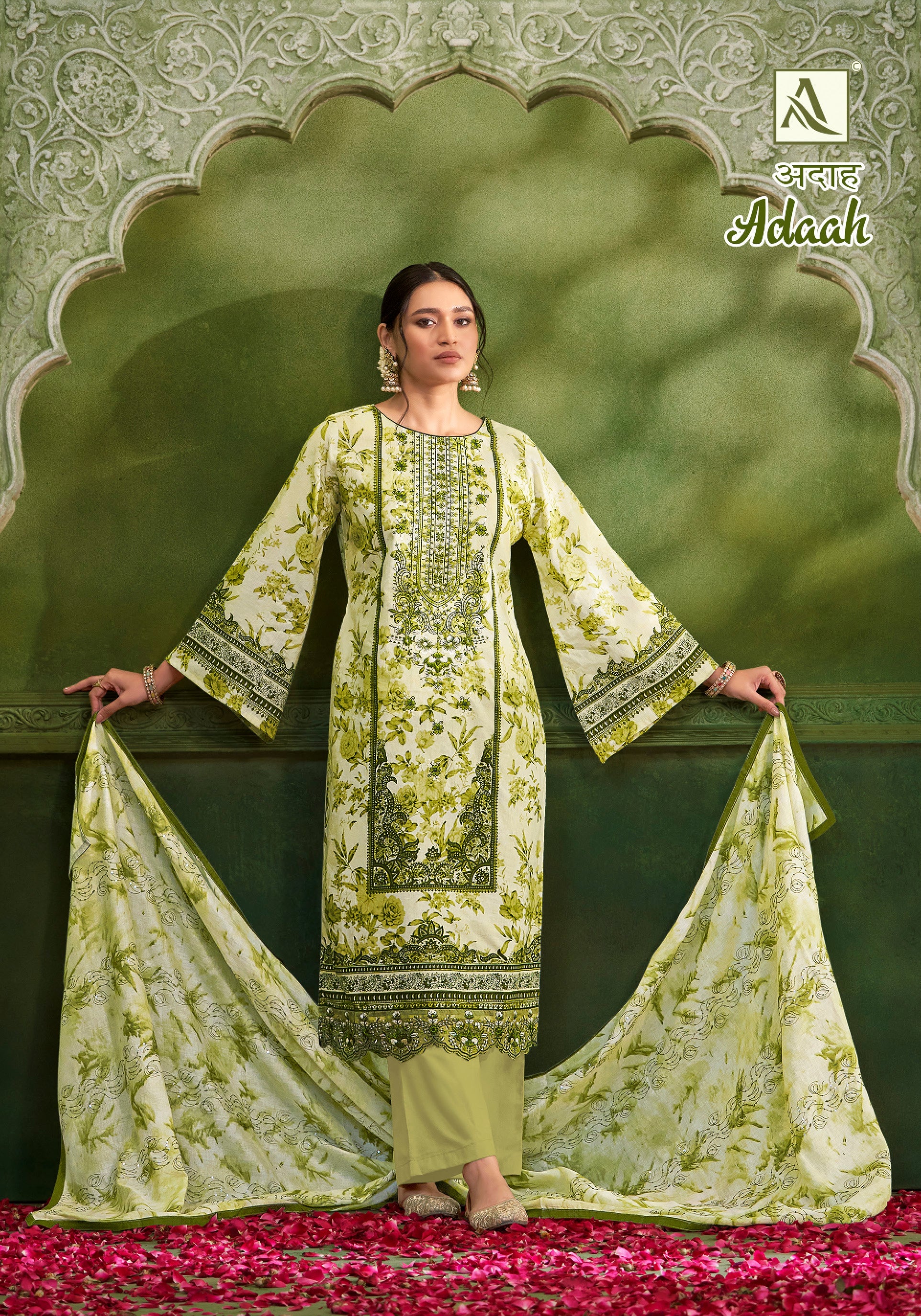 Alok Suit Adaah Cambric Cotton Digital Print With Embroidery Work Salwar Suits Latest Collection - jilaniwholesalesuit