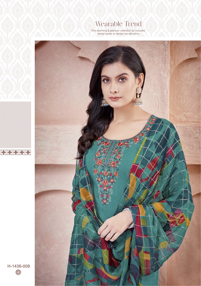 Alok Suit Aagaaz Zam Cotton With Embroidery Work Salwar Suits Wholesale Supplier