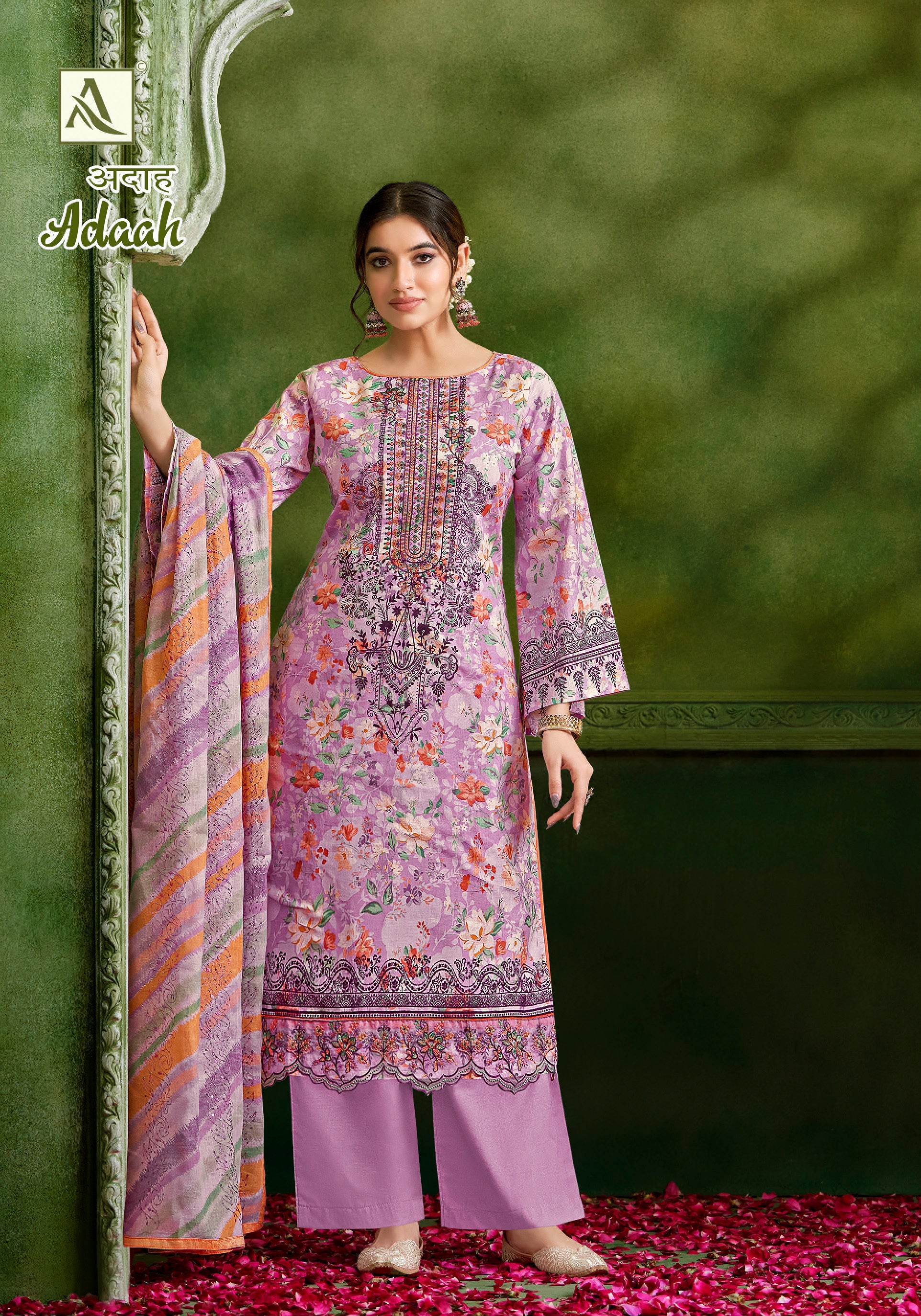 Alok Suit Adaah Cambric Cotton Digital Print With Embroidery Work Salwar Suits Latest Collection - jilaniwholesalesuit