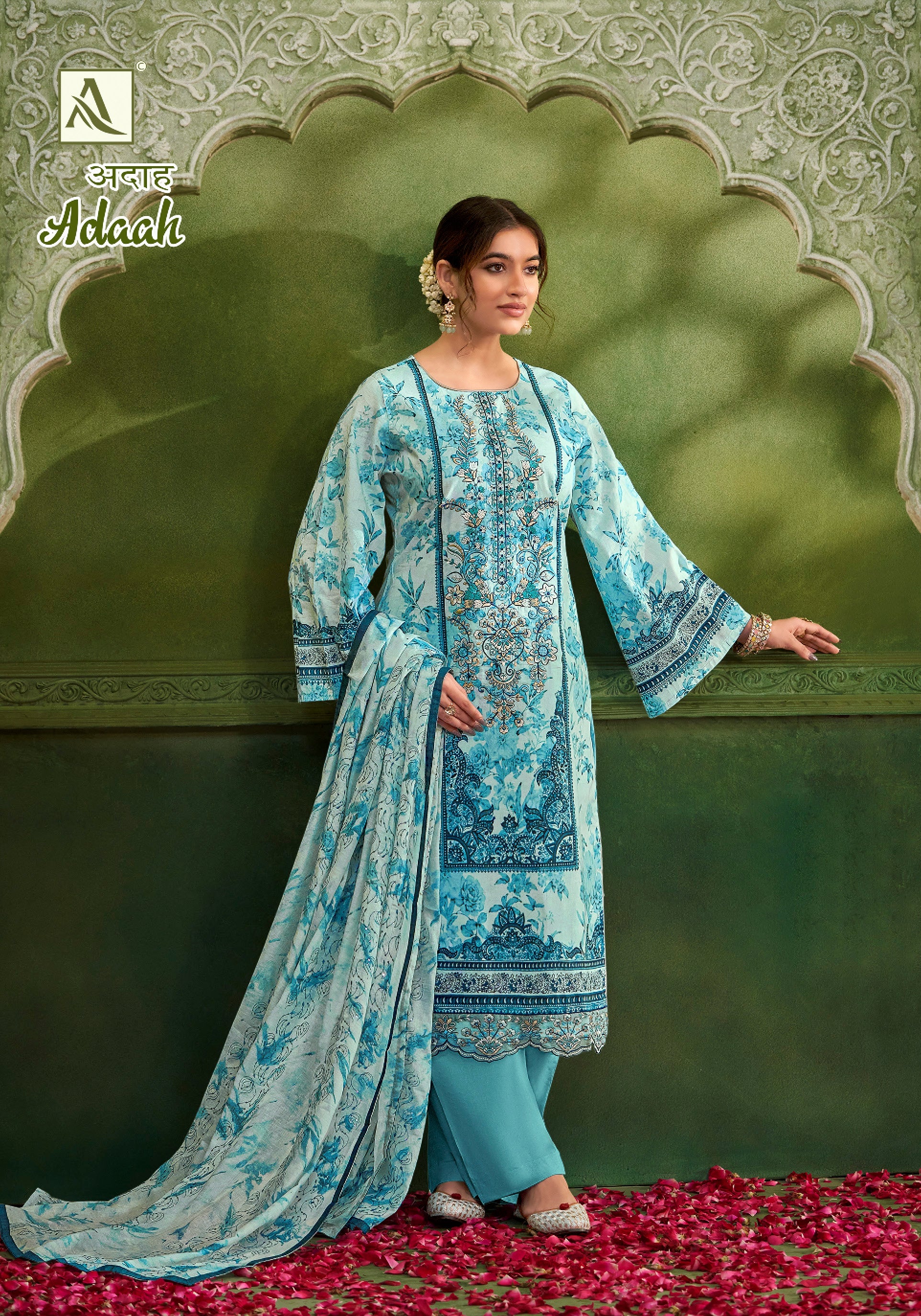 Alok Suit Adaah Cambric Cotton Digital Print With Embroidery Work Salwar Suits Latest Collection - jilaniwholesalesuit