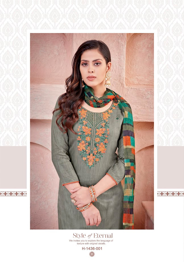 Alok Suit Aagaaz Zam Cotton With Embroidery Work Salwar Suits Wholesale Supplier