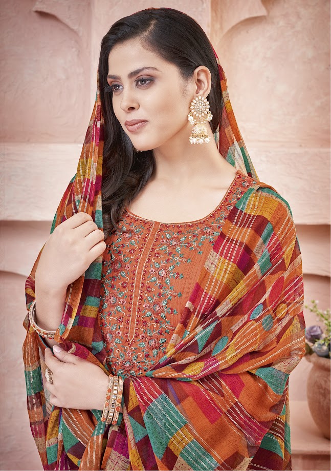 Alok Suit Aagaaz Zam Cotton With Embroidery Work Salwar Suits Wholesale Supplier