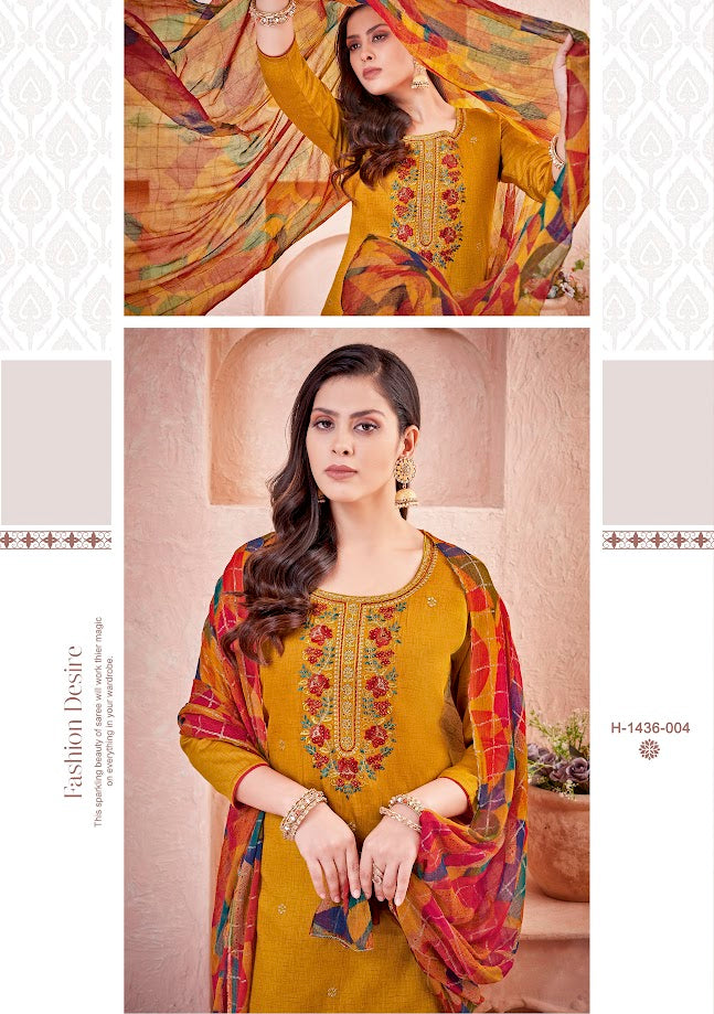 Alok Suit Aagaaz Zam Cotton With Embroidery Work Salwar Suits Wholesale Supplier