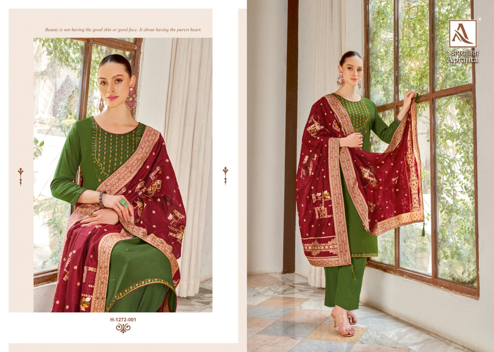 Alok Suits Aprajita jam cotton with embroidery work suits latest collection - jilaniwholesalesuit