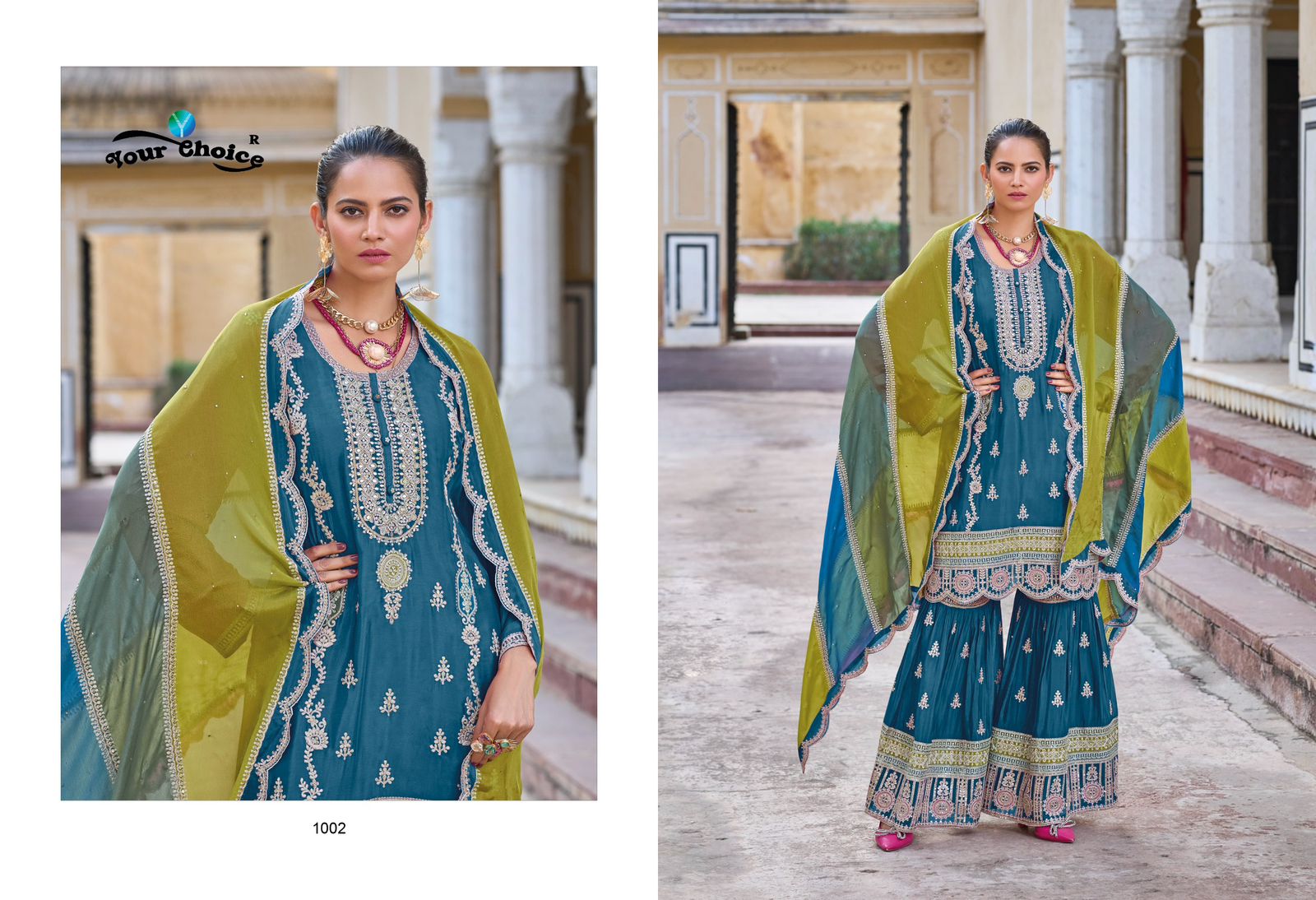 Your Choice Presents Aroma Chinon With Embroidery Work Wedding Wear Salwar Kameez At Wholesale Rate