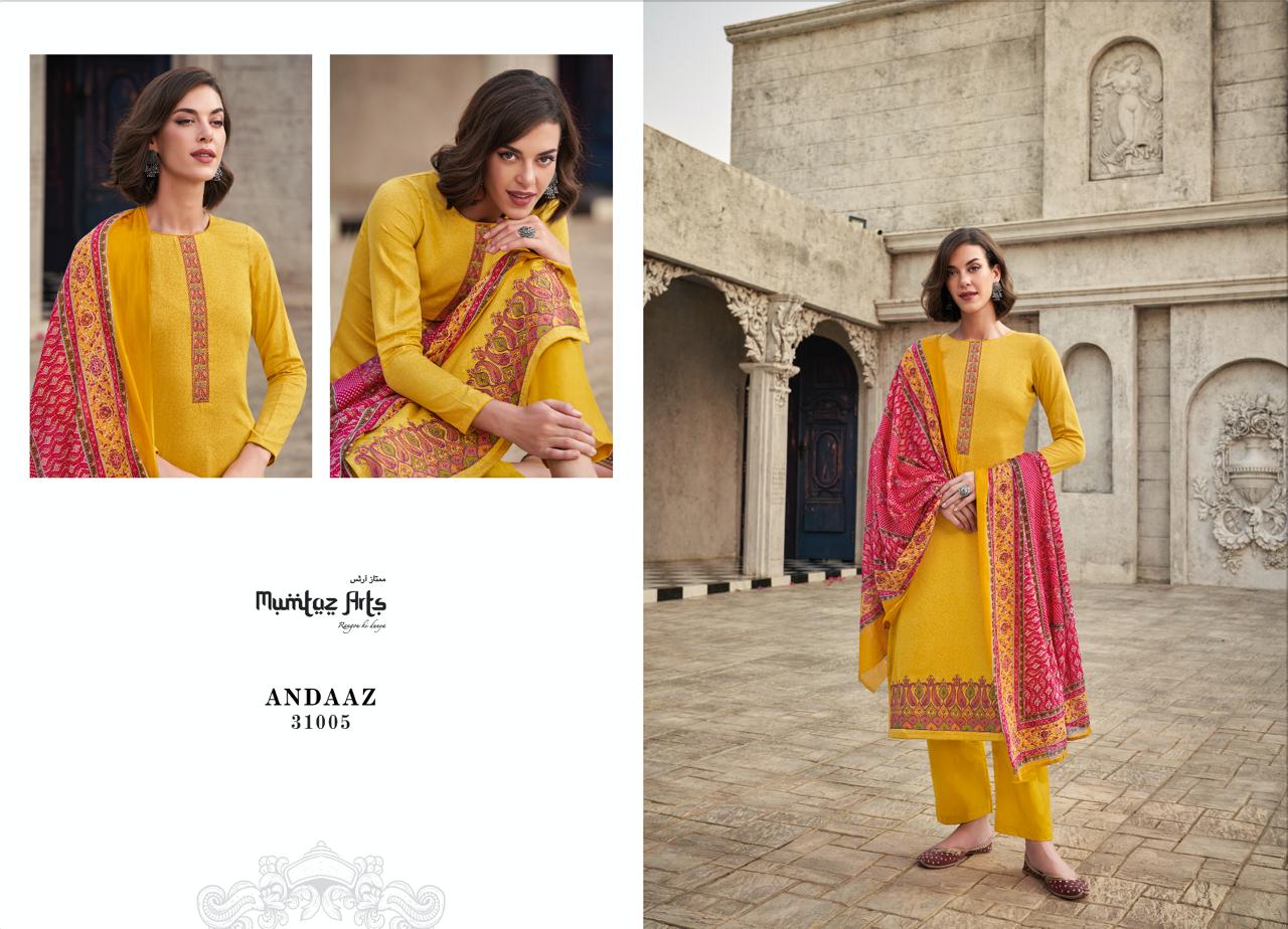 Mumtaz Arts Andaaz Jam Satin With Embroidery Work Salwar Suits Wholesale Supplier In Surat