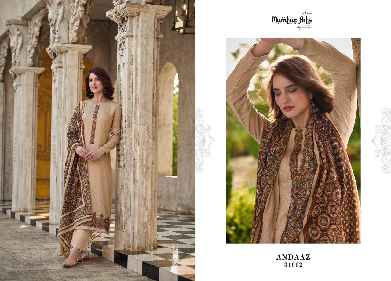 Mumtaz Arts Andaaz Jam Satin With Embroidery Work Salwar Suits Wholesale Supplier In Surat