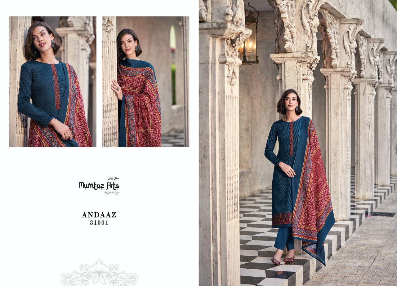 Mumtaz Arts Andaaz Jam Satin With Embroidery Work Salwar Suits Wholesale Supplier In Surat