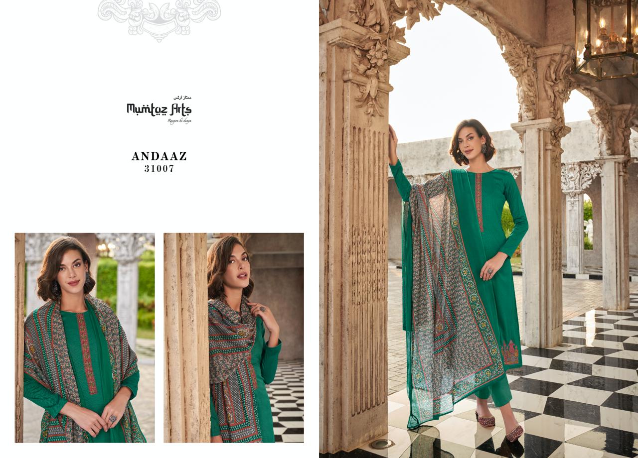 Mumtaz Arts Andaaz Jam Satin With Embroidery Work Salwar Suits Wholesale Supplier In Surat