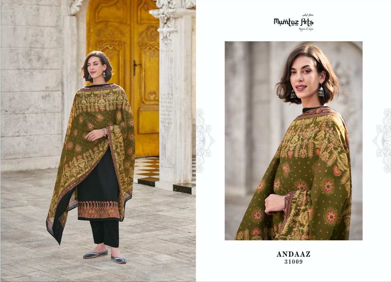 Mumtaz Arts Andaaz Jam Satin With Embroidery Work Salwar Suits Wholesale Supplier In Surat