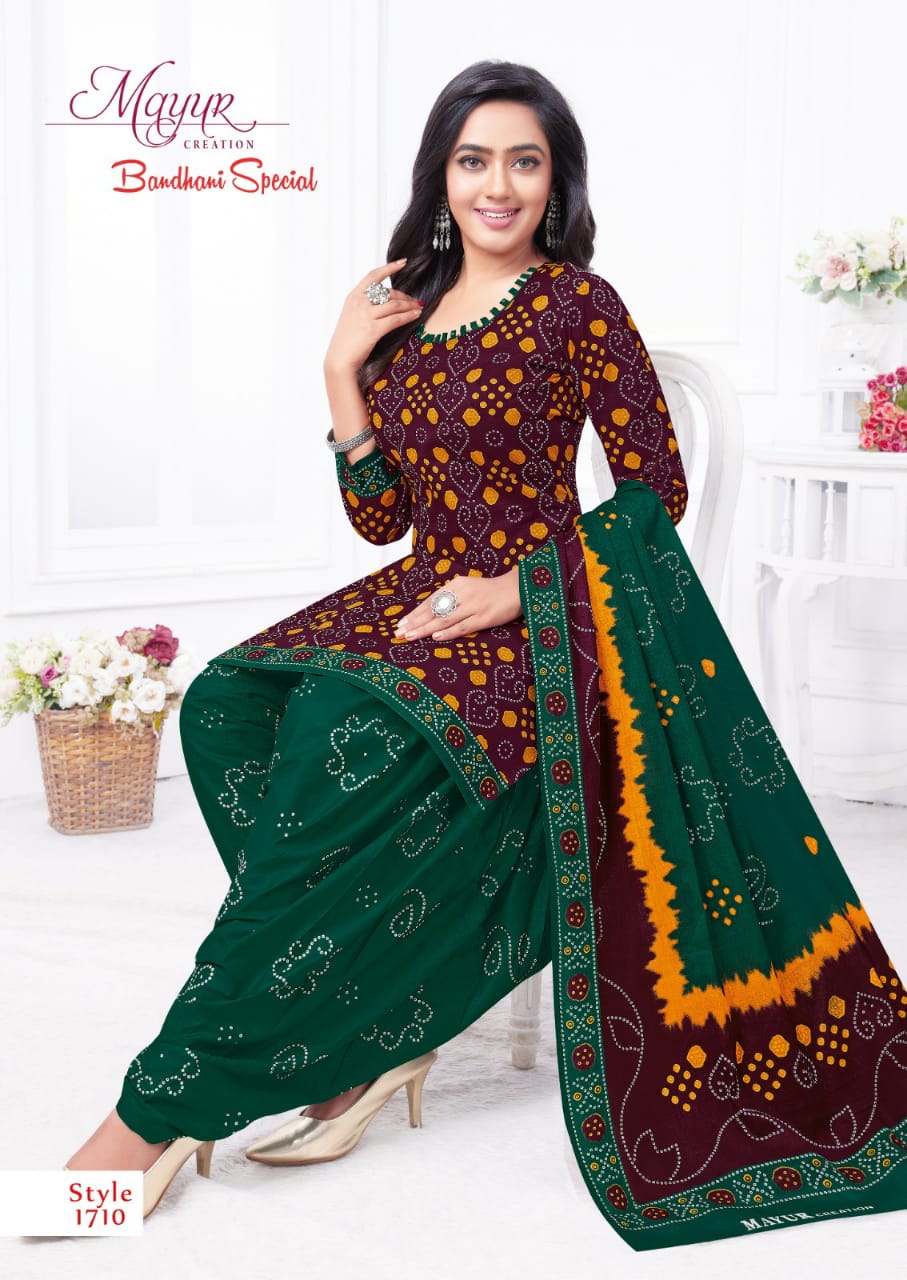 Mayur Creation Bandhani Special Vol 17 Cotton Printed Dress material at wholesale rate - jilaniwholesalesuit