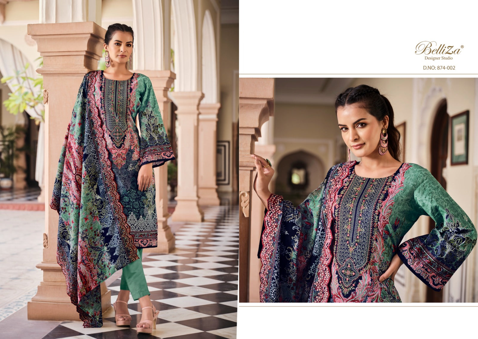 Belliza Designer Suits Guzarish Vol 2 Cotton Digital Print With Embroidery Work Latest Salwar Suits Collection - jilaniwholesalesuit
